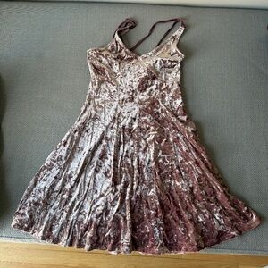 velvety pink mini dress
